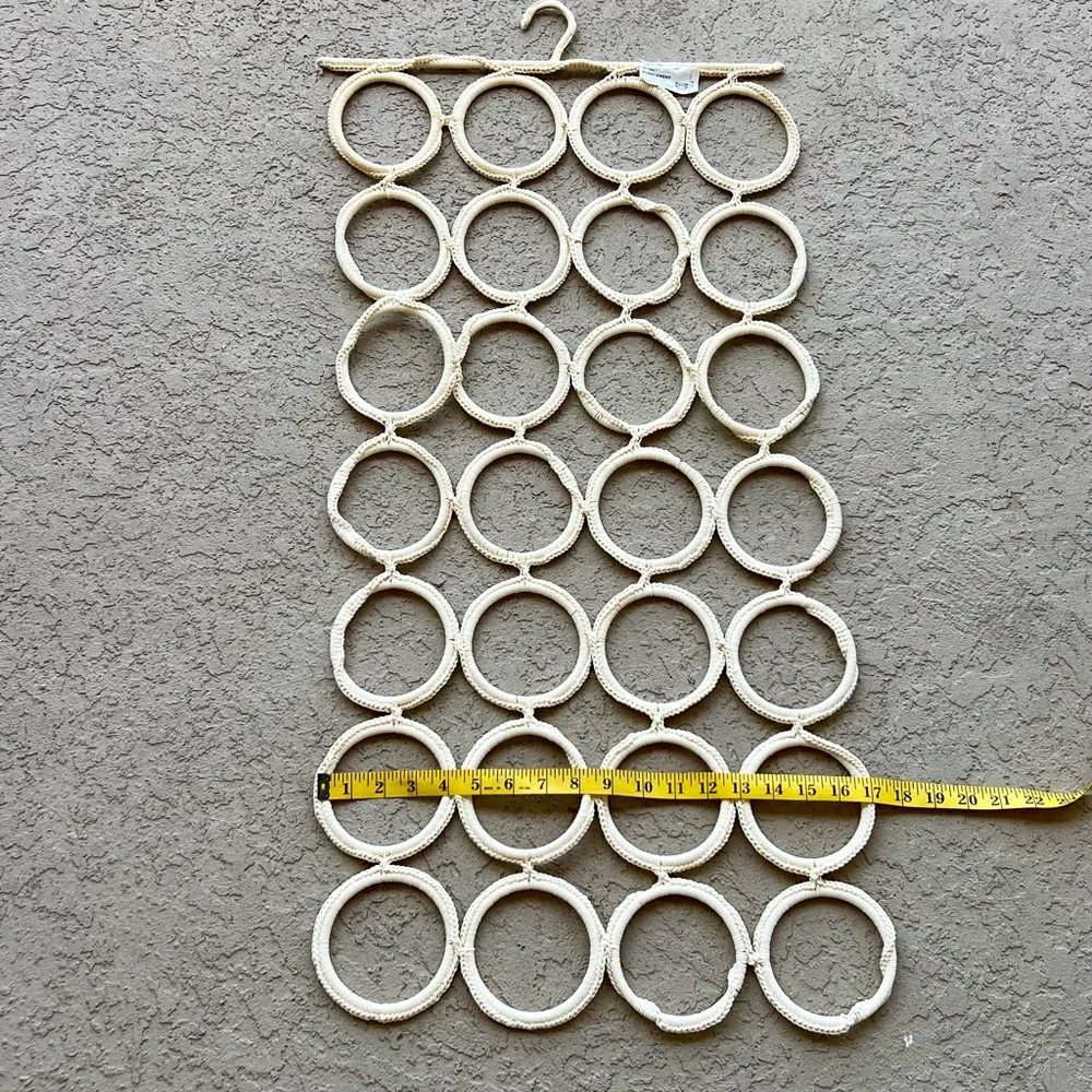 Ikea Komplement Ivory Macrame Scarf Tie Belt Hanger Holder Organizer 28 Circles